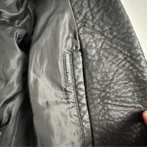 MEMBERS ONLY |  Faux Leather Biker Jacket | Black | Size: S - Picture 10 of 10